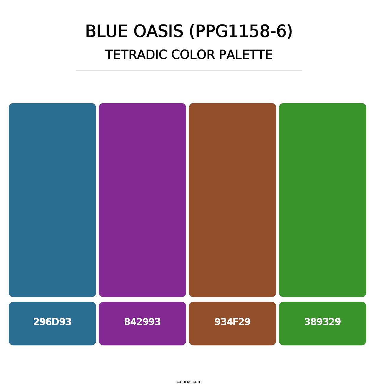 Blue Oasis (PPG1158-6) - Tetradic Color Palette