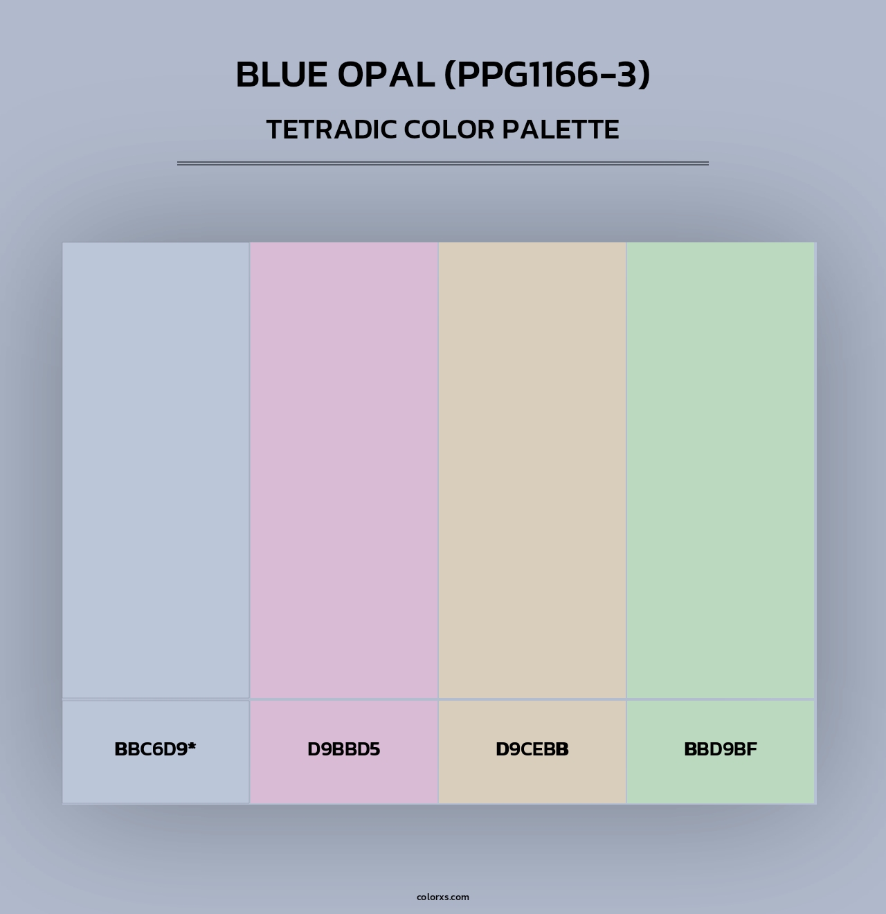Blue Opal (PPG1166-3) - Tetradic Color Palette