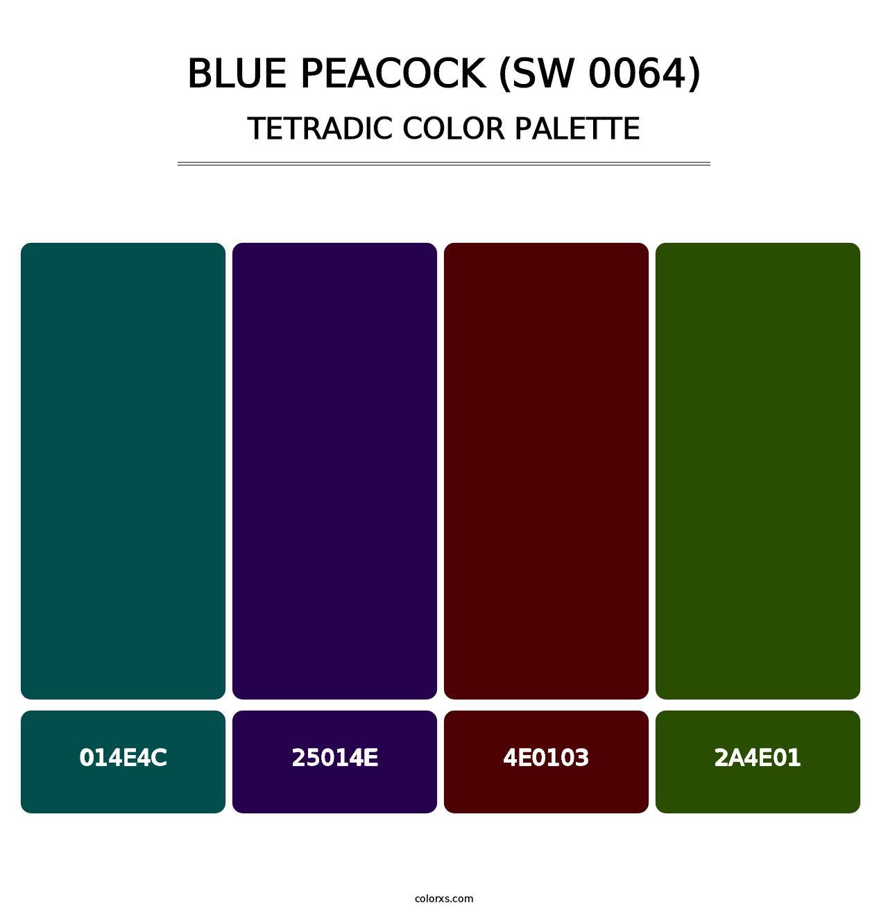 Blue Peacock (SW 0064) - Tetradic Color Palette