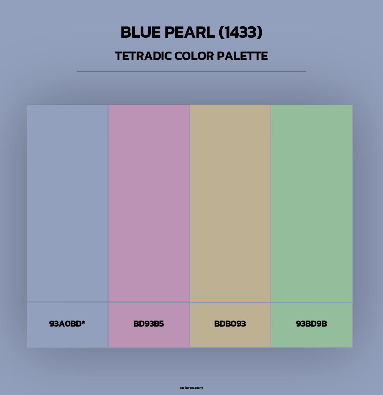 Blue Pearl (1433) - Tetradic Color Palette