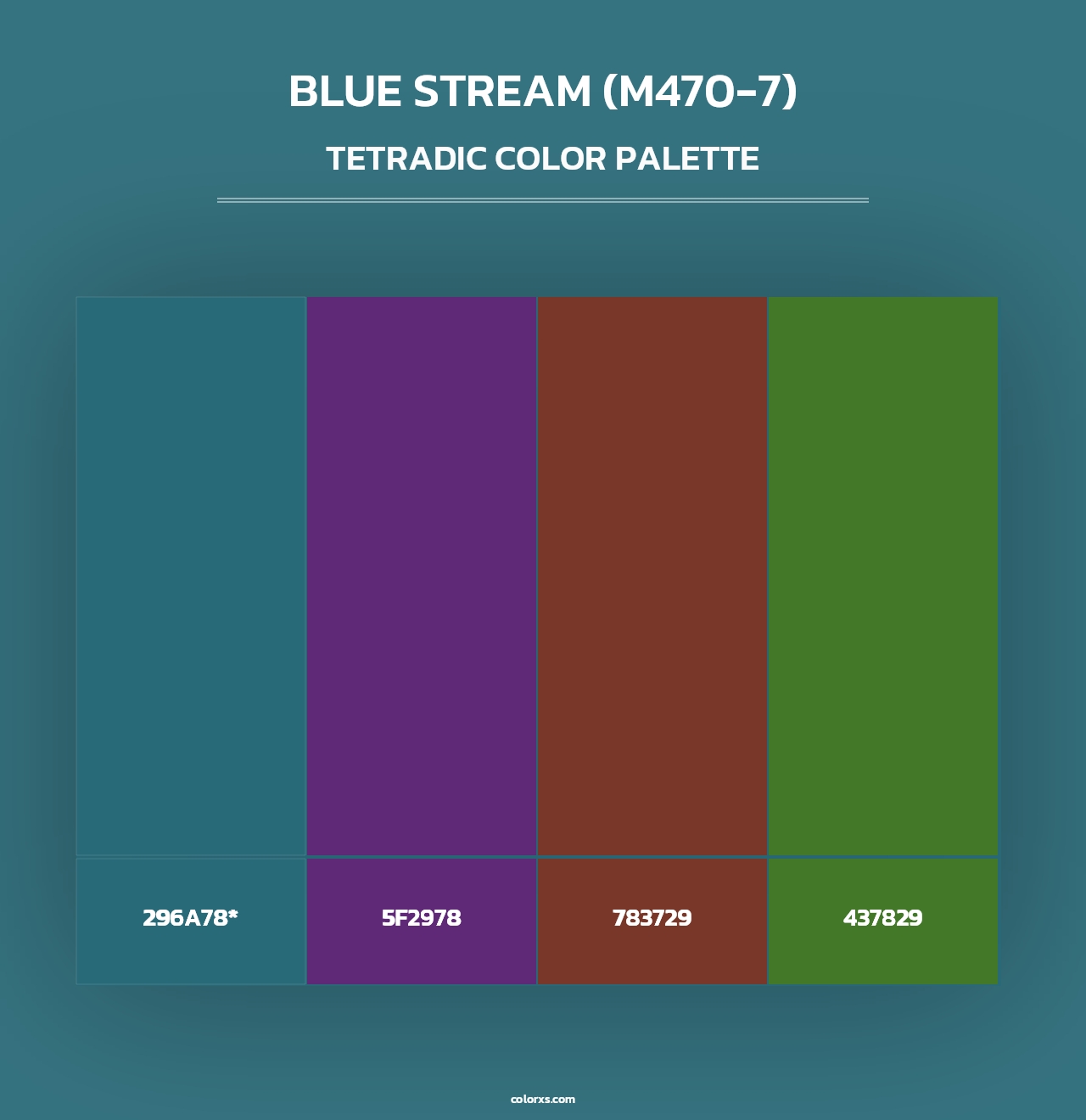 Blue Stream (M470-7) - Tetradic Color Palette