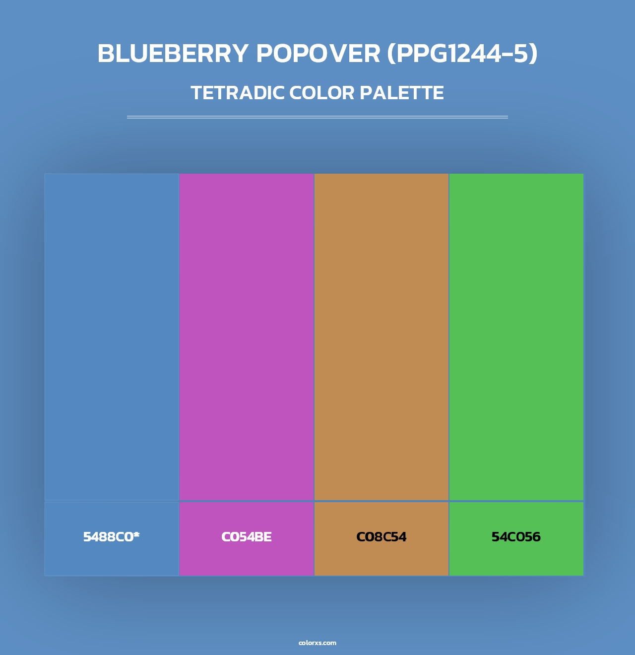 Blueberry Popover (PPG1244-5) - Tetradic Color Palette