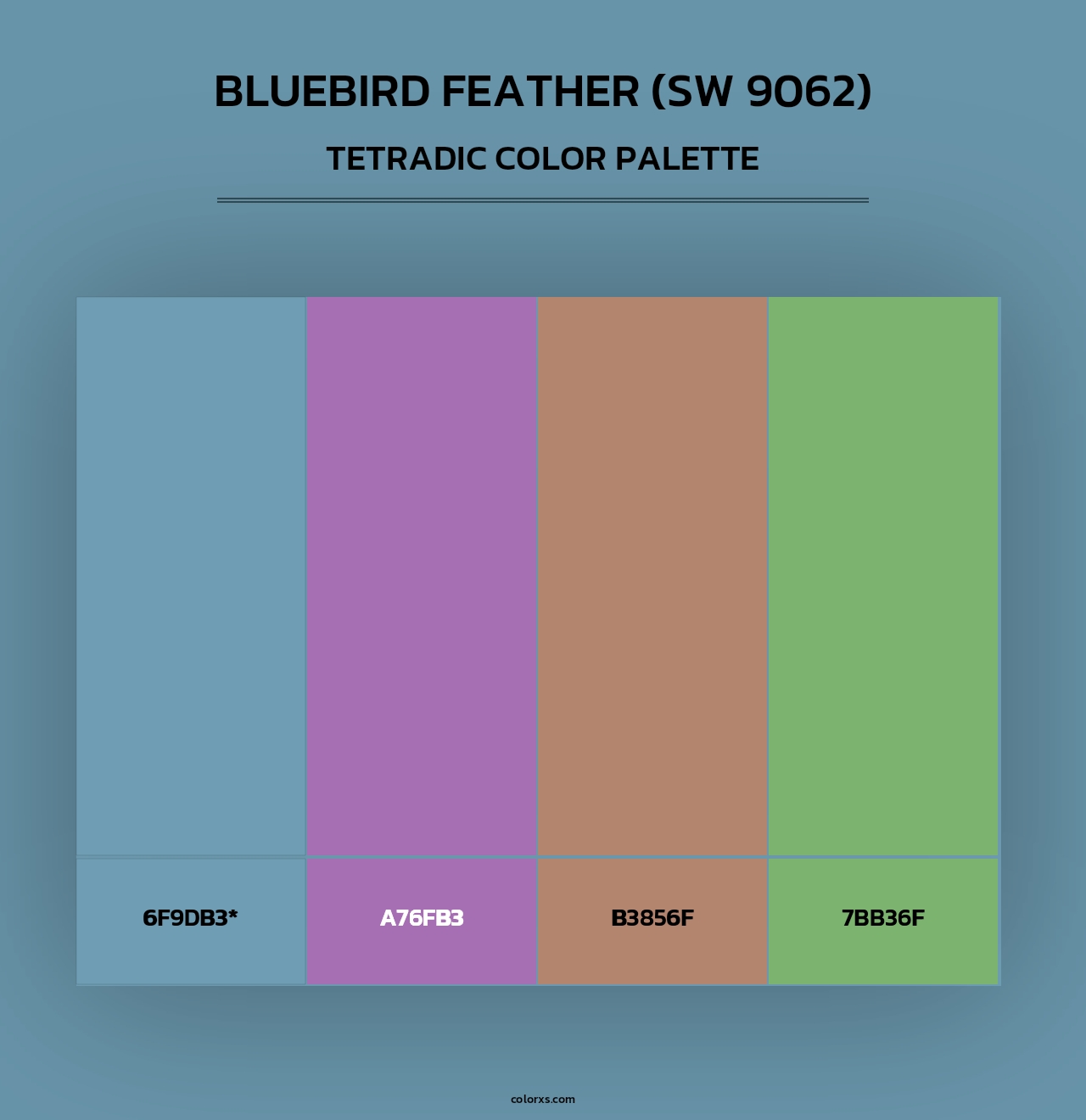 Bluebird Feather (SW 9062) - Tetradic Color Palette