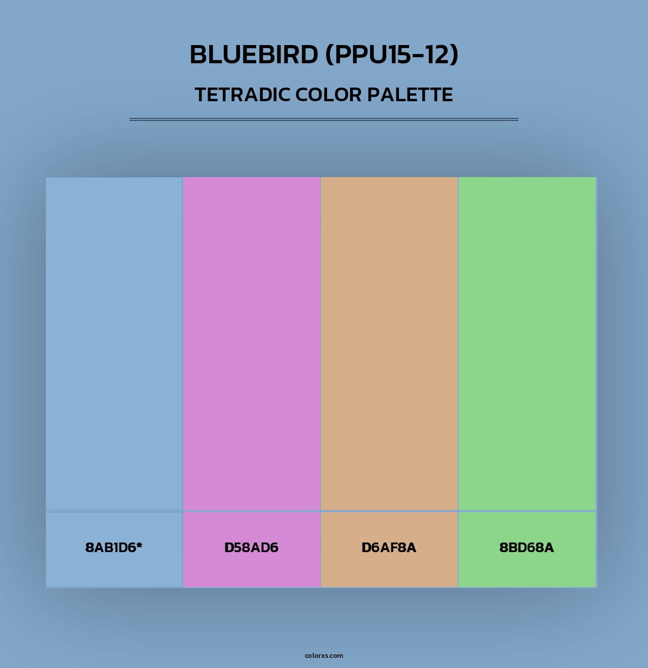 Bluebird (PPU15-12) - Tetradic Color Palette