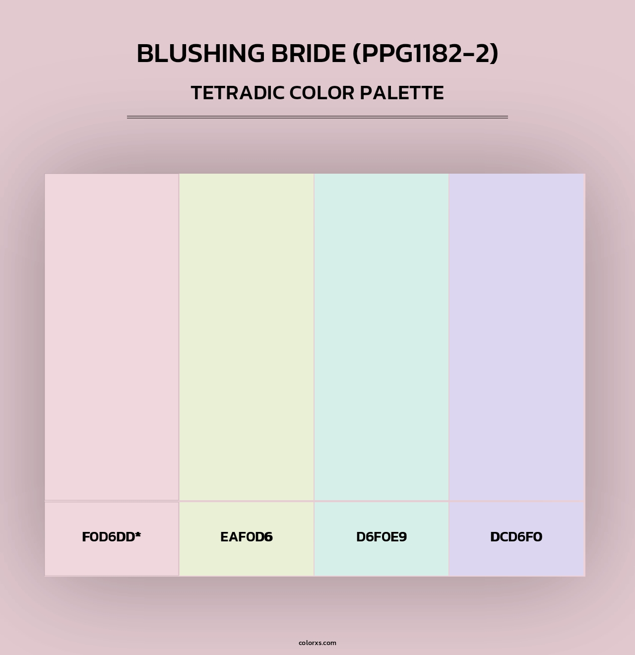 Blushing Bride (PPG1182-2) - Tetradic Color Palette