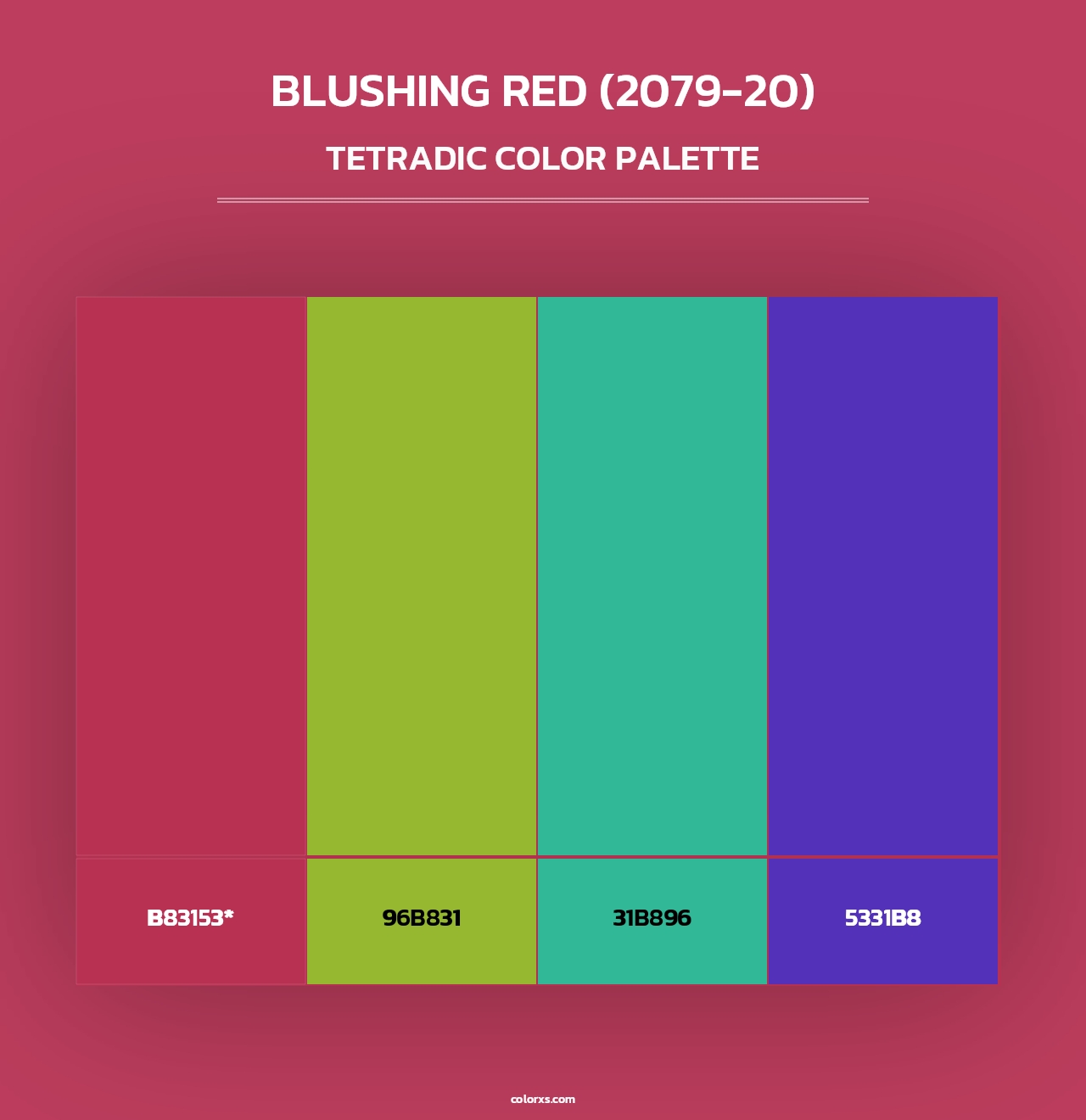 Blushing Red (2079-20) - Tetradic Color Palette