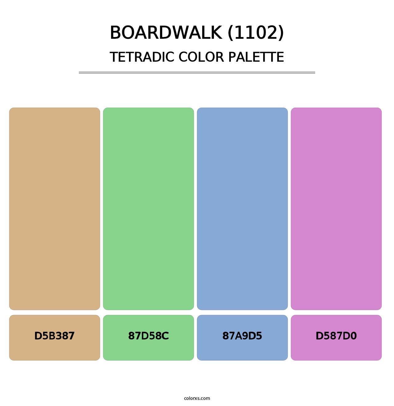 Boardwalk (1102) - Tetradic Color Palette