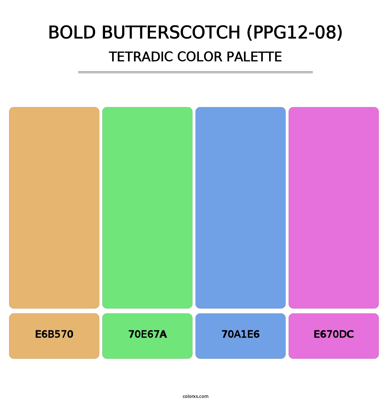 Bold Butterscotch (PPG12-08) - Tetradic Color Palette
