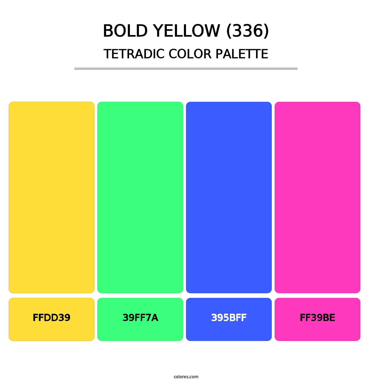 Bold Yellow (336) - Tetradic Color Palette