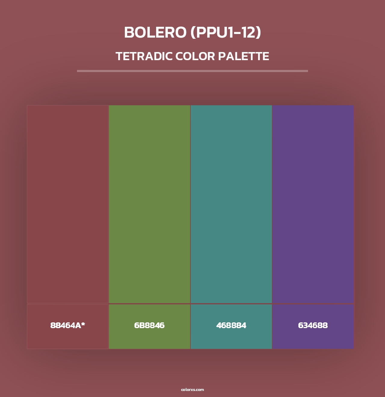 Bolero (PPU1-12) - Tetradic Color Palette