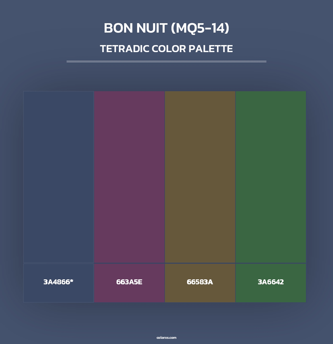 Bon Nuit (MQ5-14) - Tetradic Color Palette