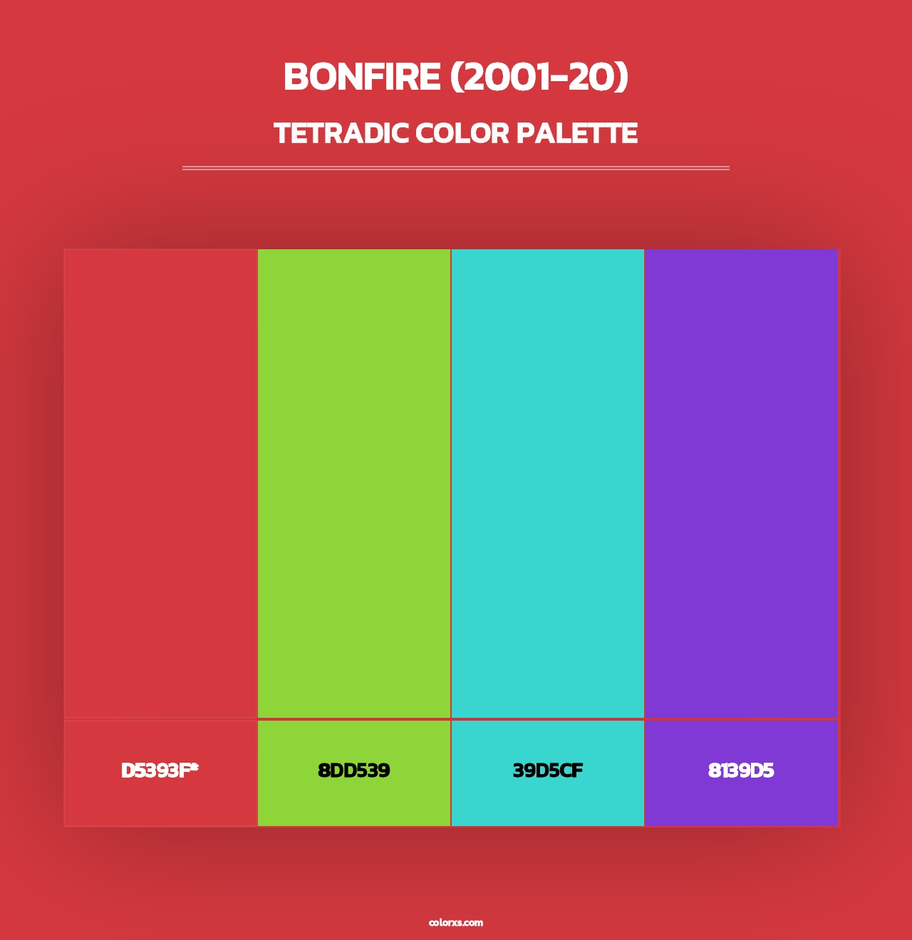 Bonfire (2001-20) - Tetradic Color Palette
