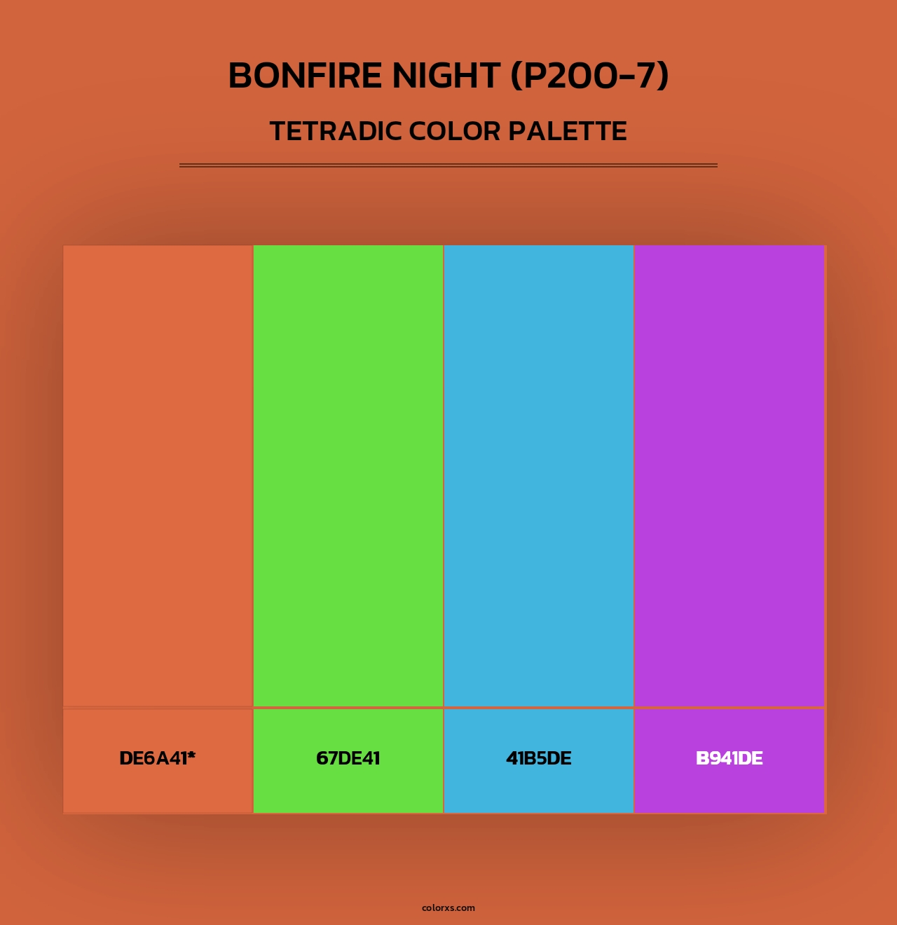 Bonfire Night (P200-7) - Tetradic Color Palette