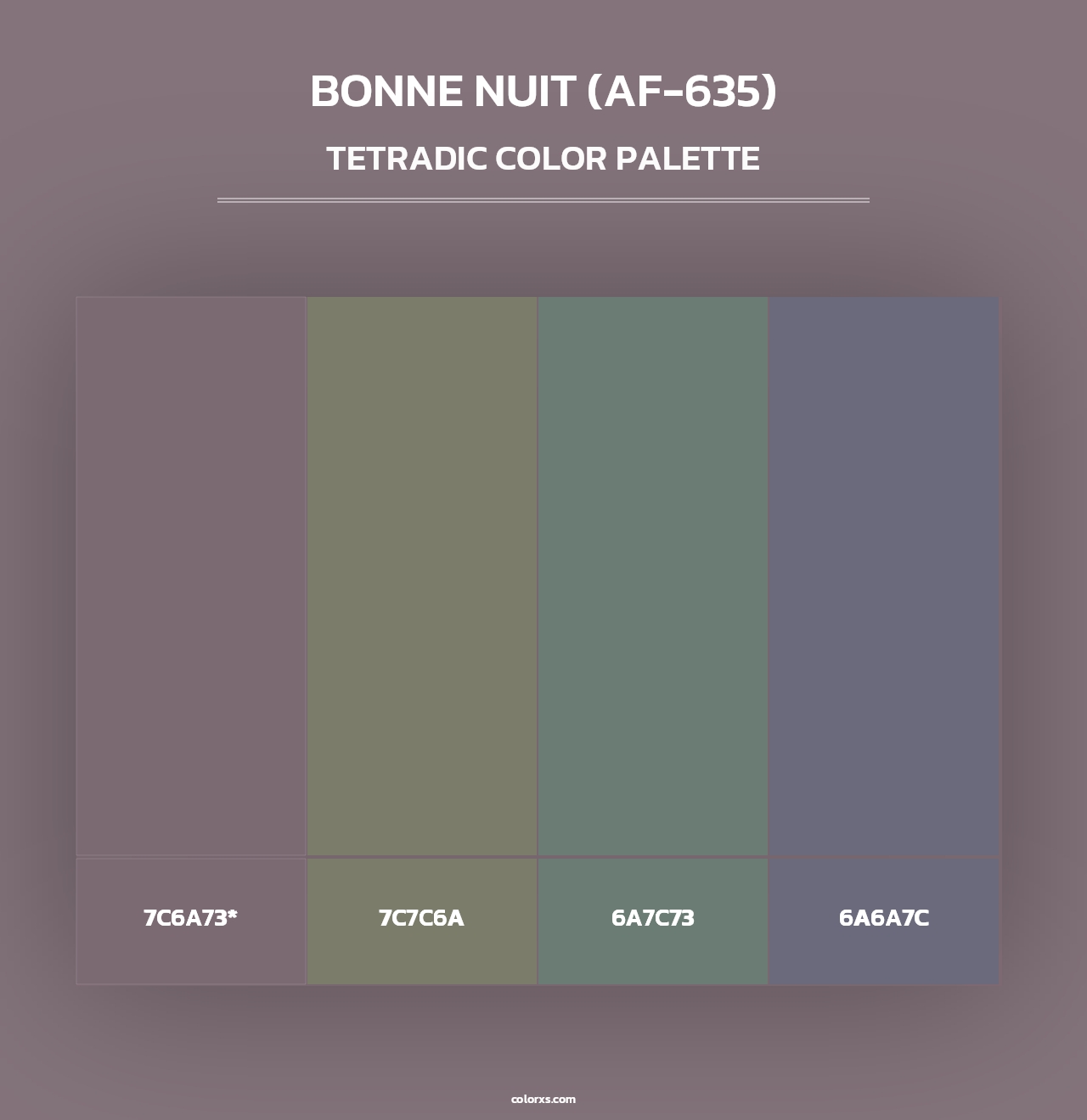 Bonne Nuit (AF-635) - Tetradic Color Palette