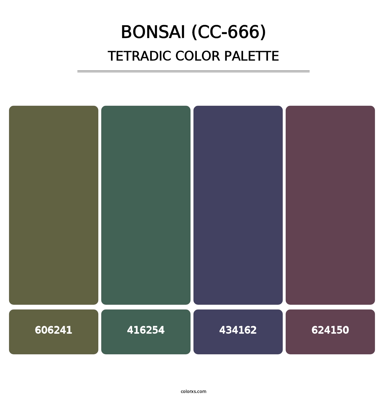 Bonsai (CC-666) - Tetradic Color Palette