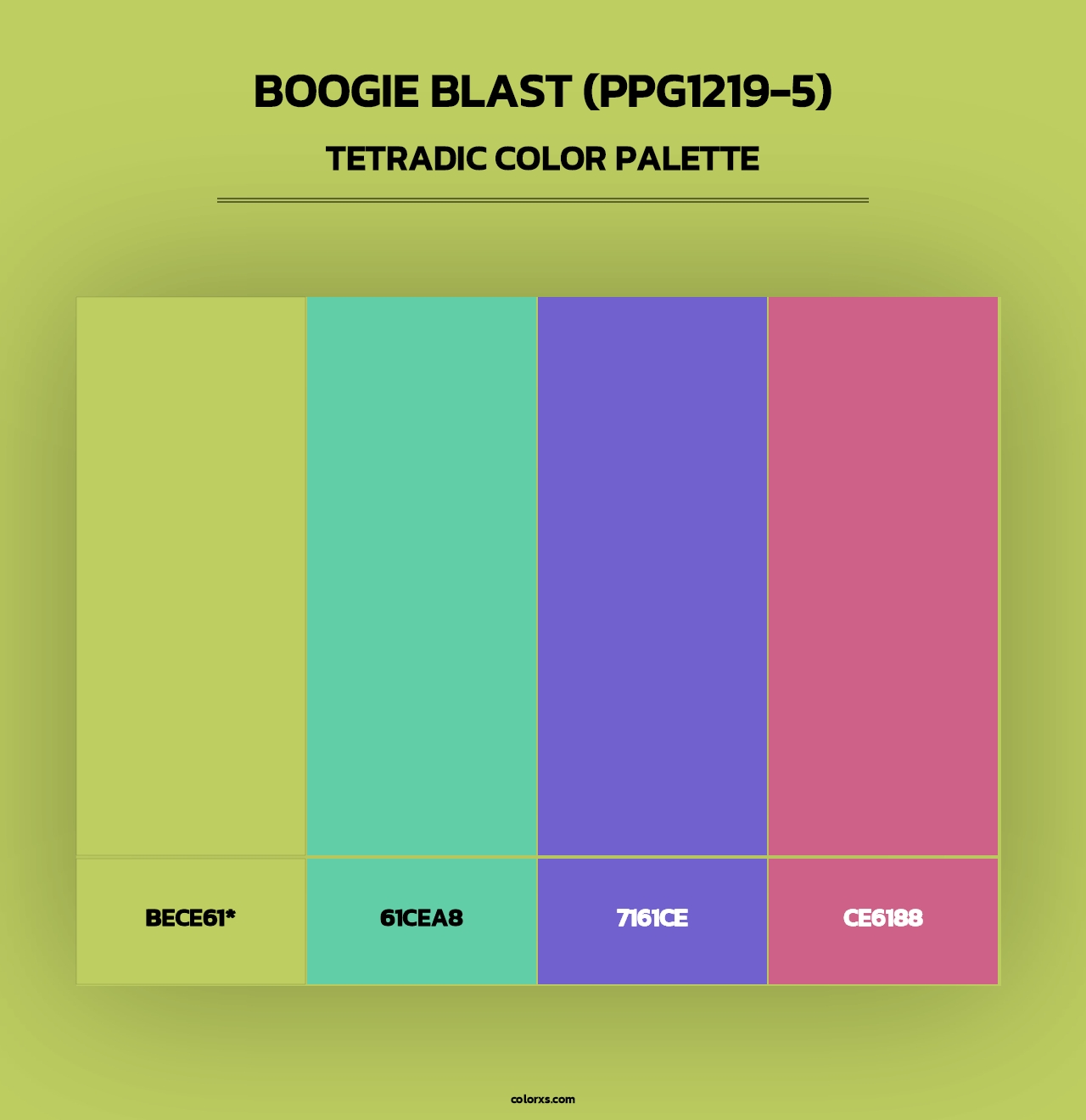 Boogie Blast (PPG1219-5) - Tetradic Color Palette