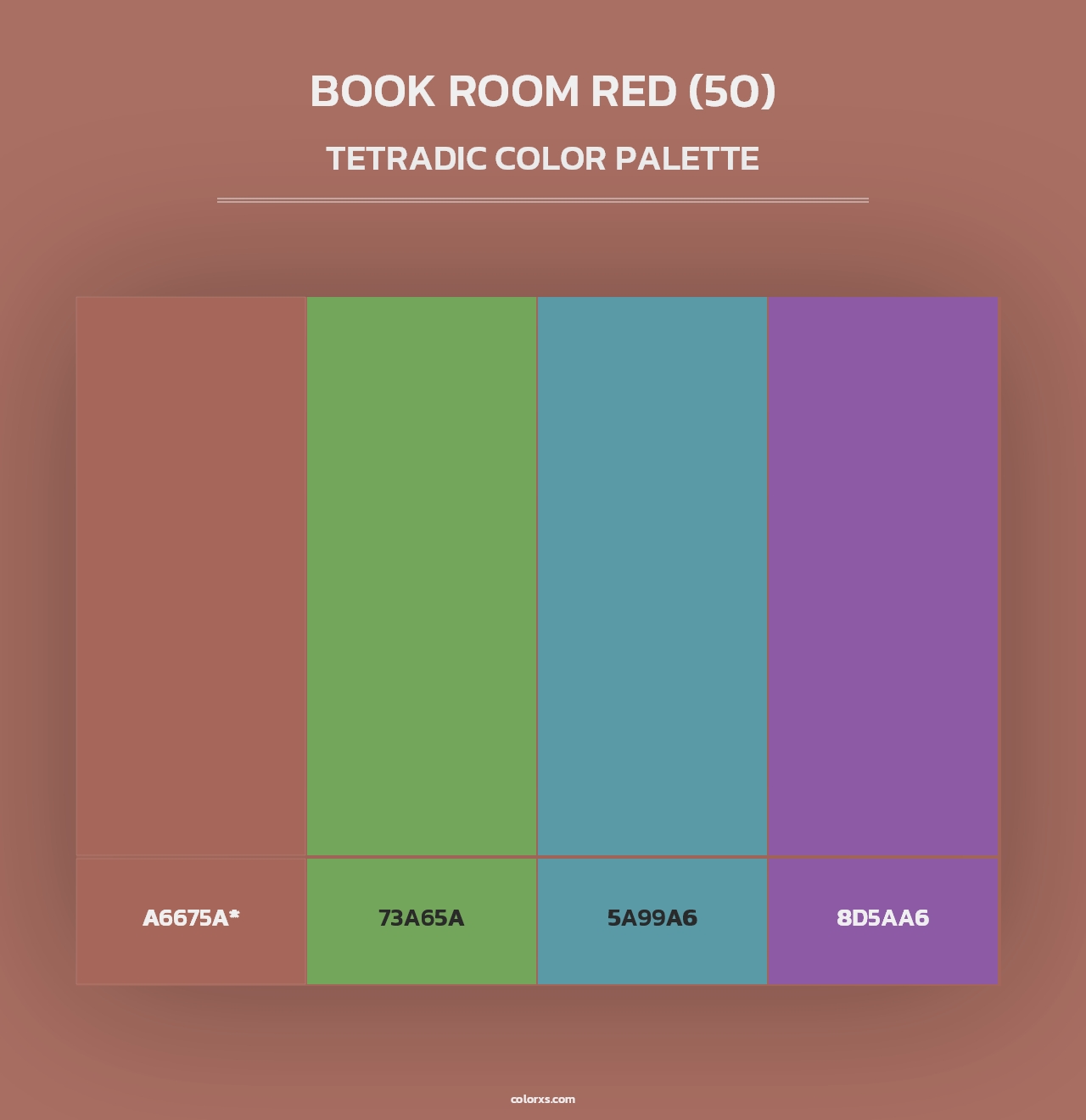 Book Room Red (50) - Tetradic Color Palette