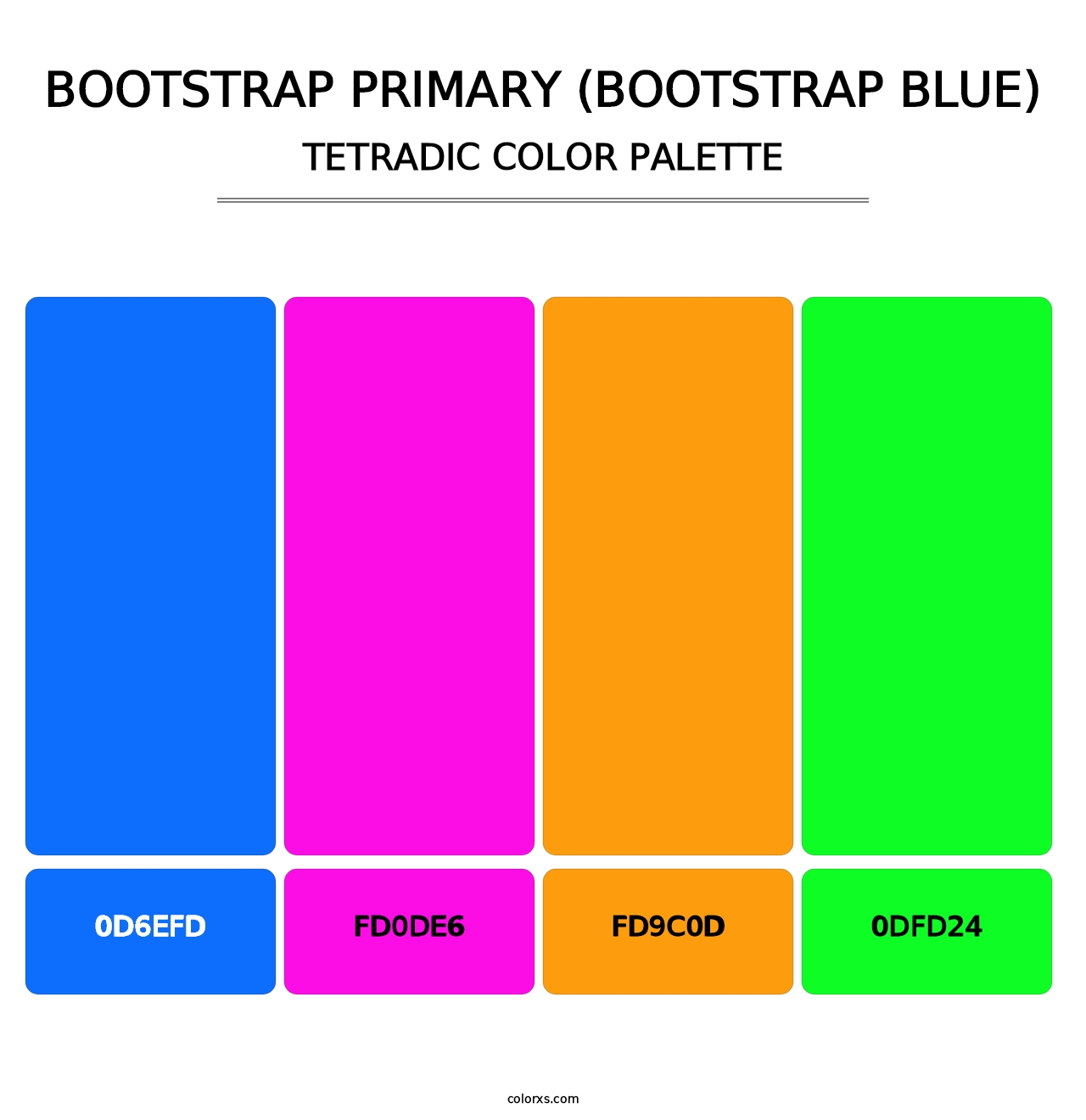 Bootstrap Primary (Bootstrap Blue) - Tetradic Color Palette