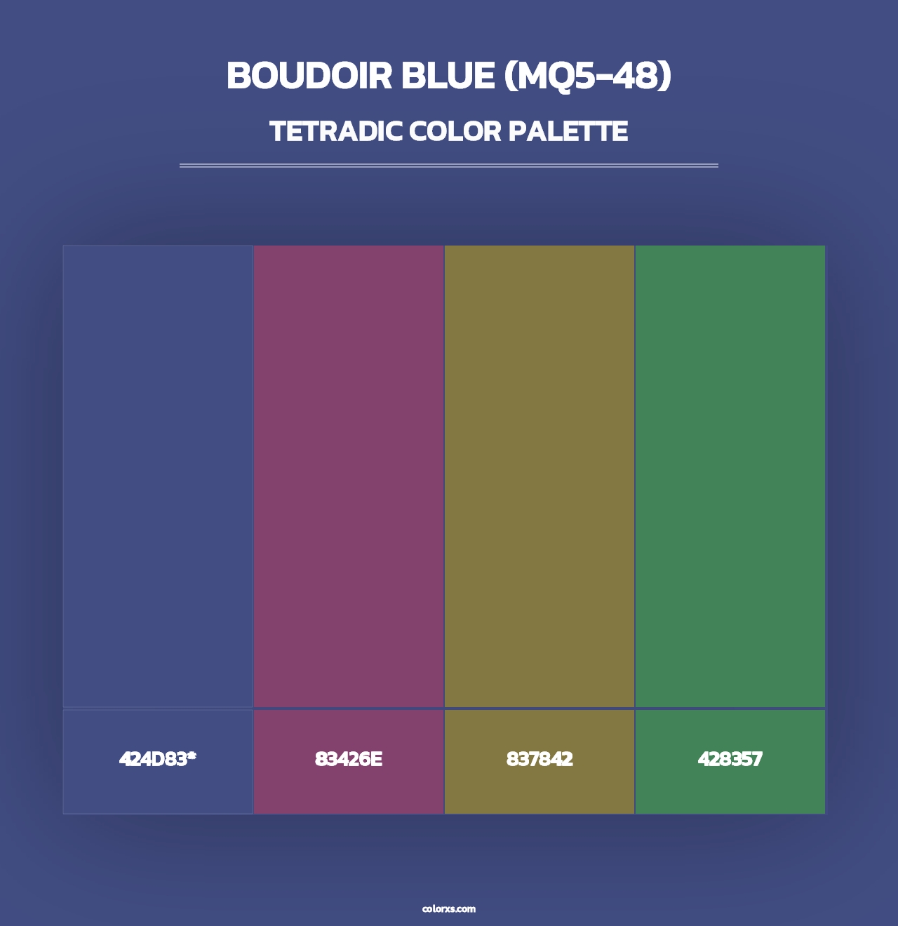 Boudoir Blue (MQ5-48) - Tetradic Color Palette