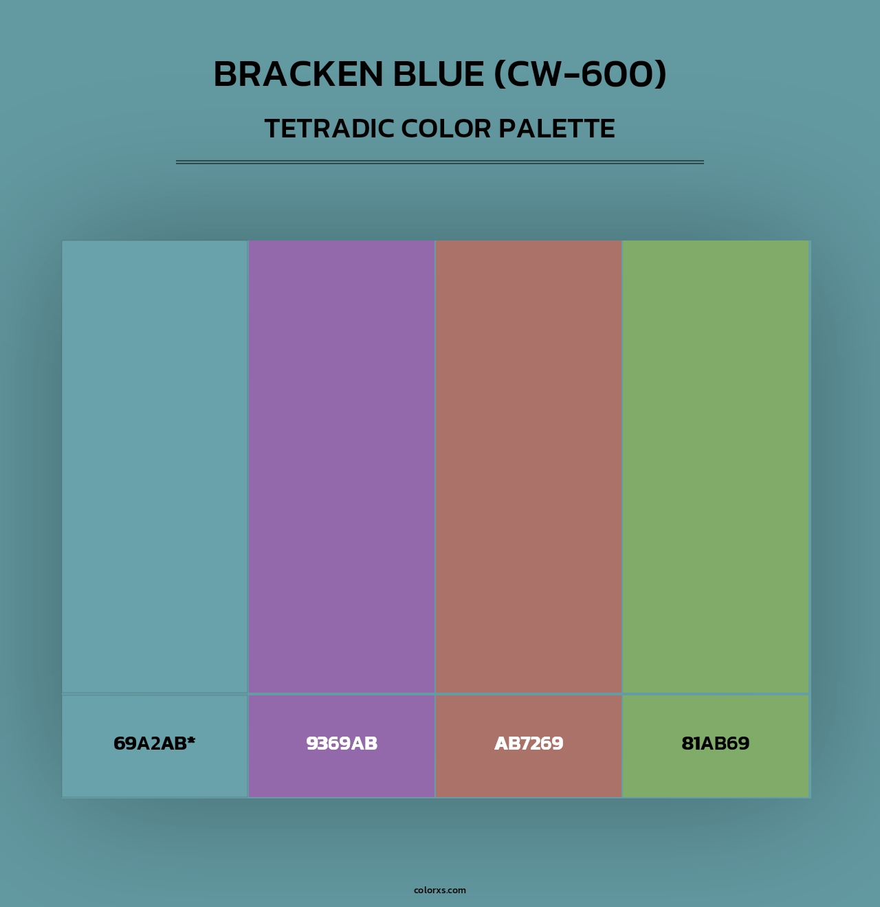 Bracken Blue (CW-600) - Tetradic Color Palette
