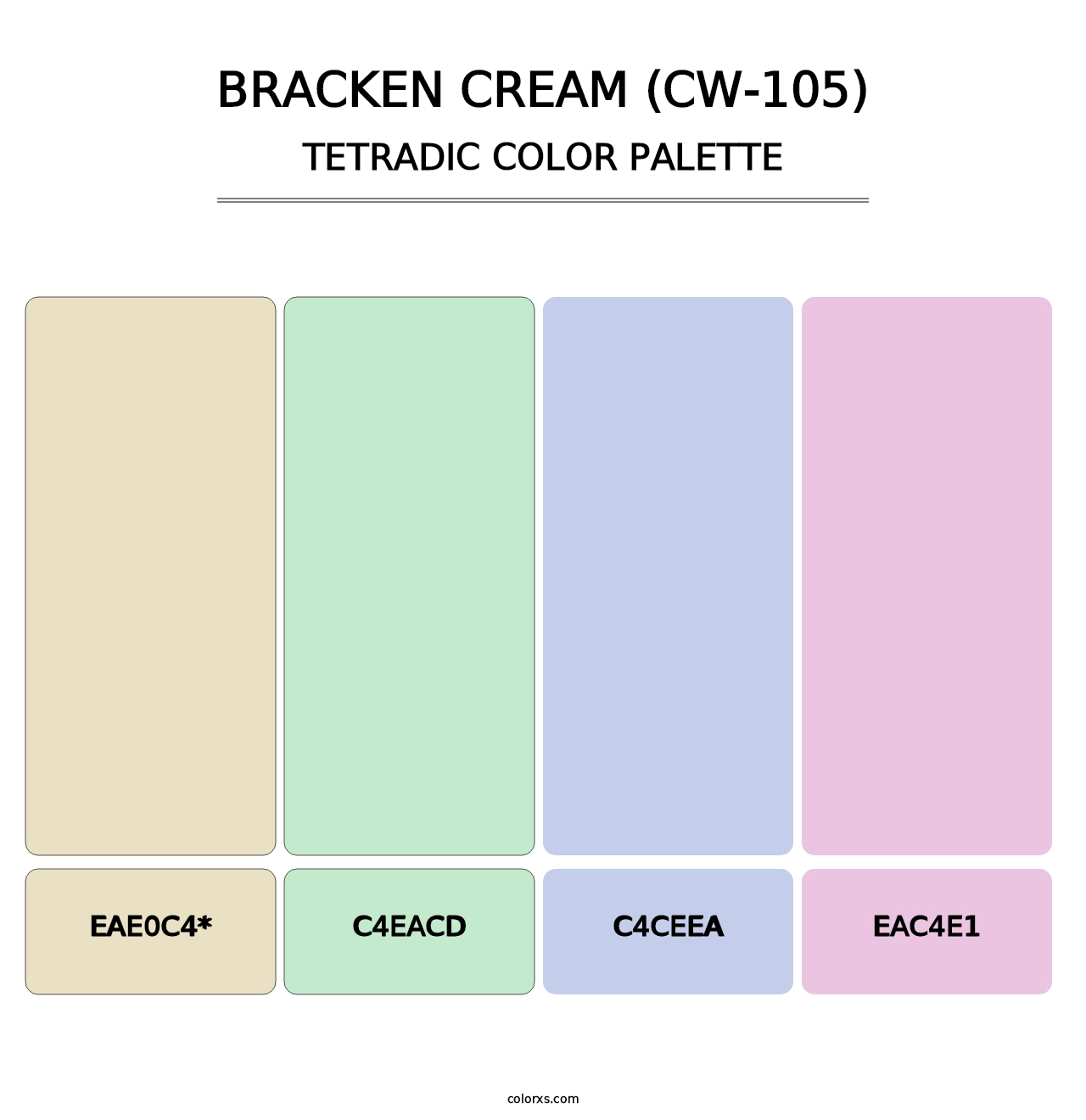 Bracken Cream (CW-105) - Tetradic Color Palette