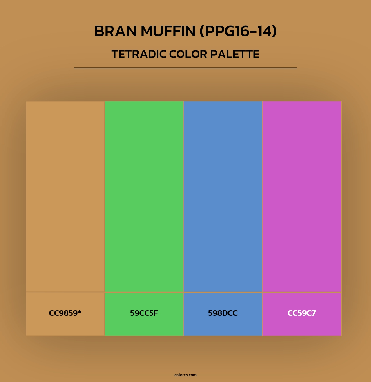 Bran Muffin (PPG16-14) - Tetradic Color Palette