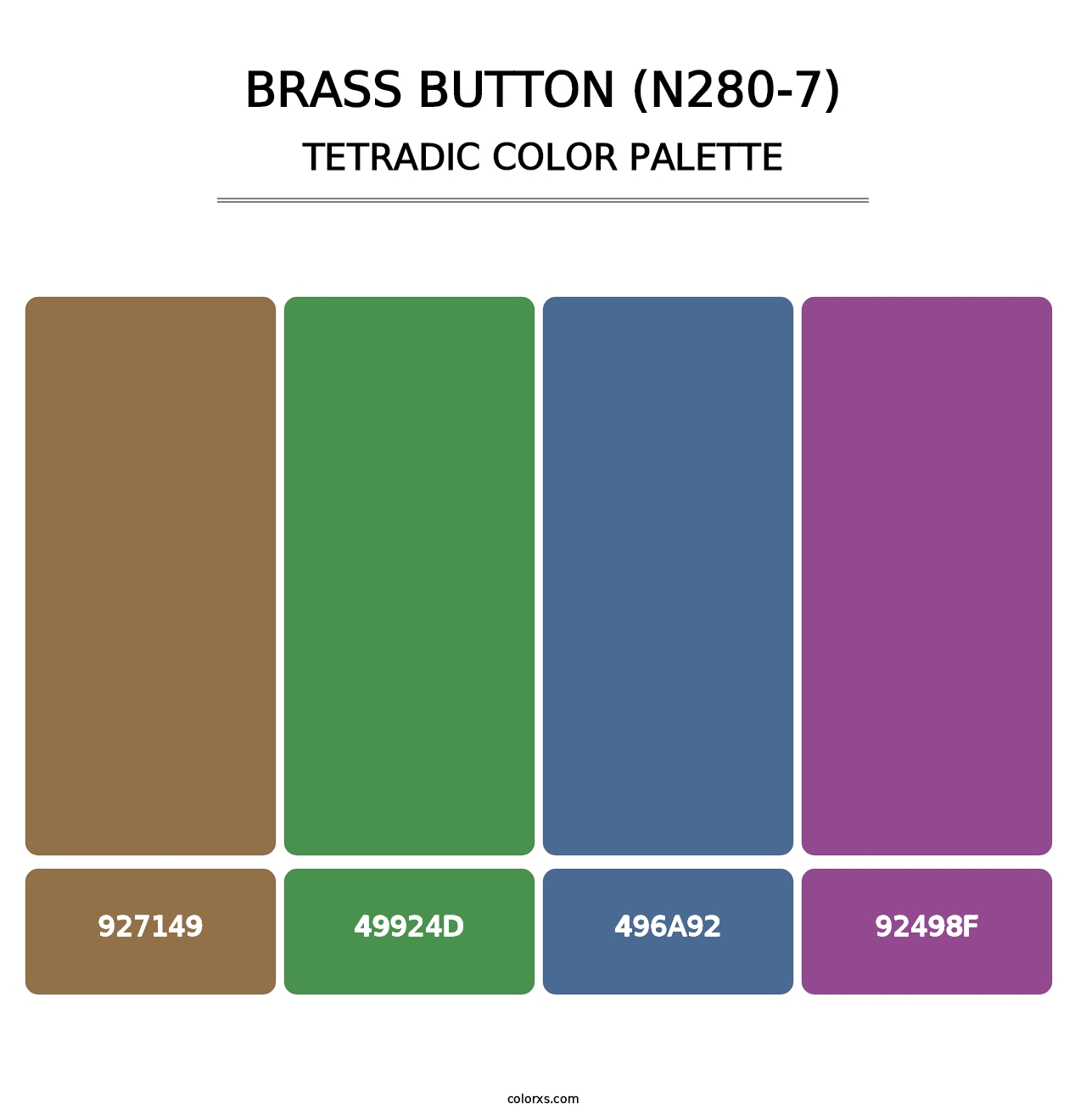 Brass Button (N280-7) - Tetradic Color Palette