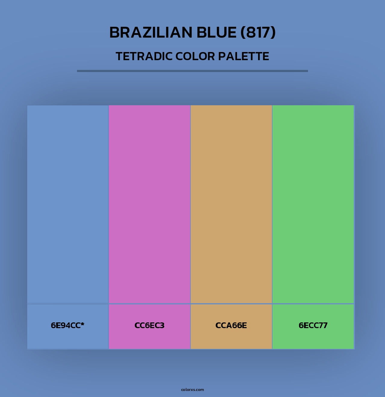 Brazilian Blue (817) - Tetradic Color Palette
