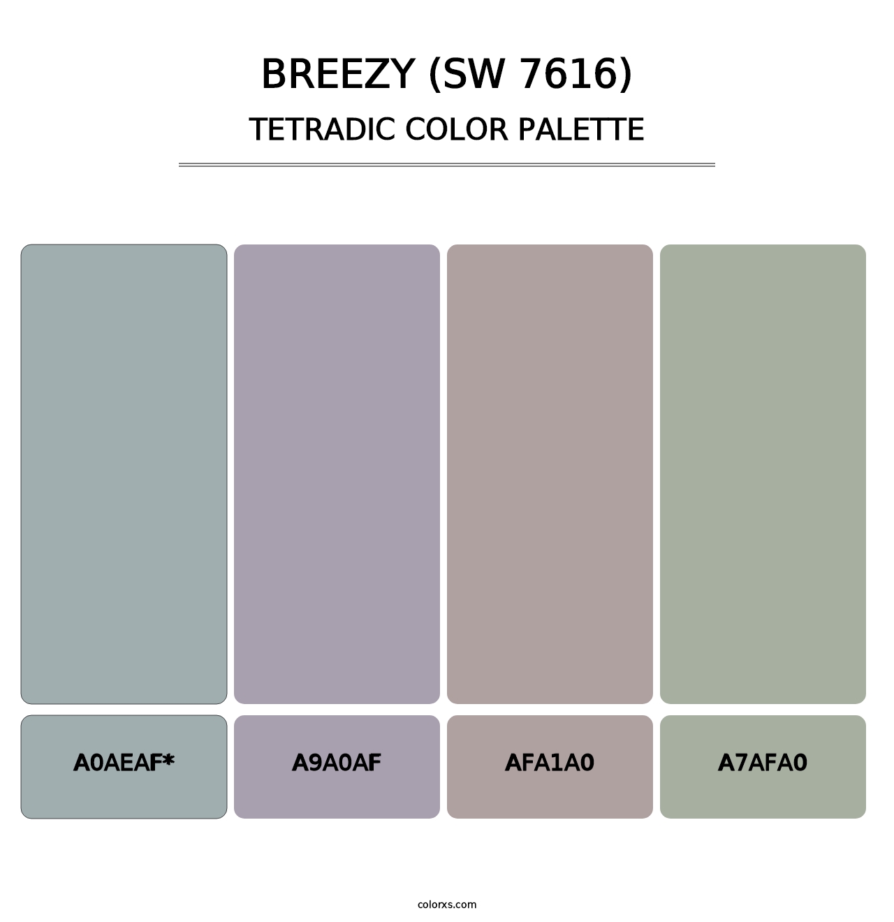 Breezy (SW 7616) - Tetradic Color Palette