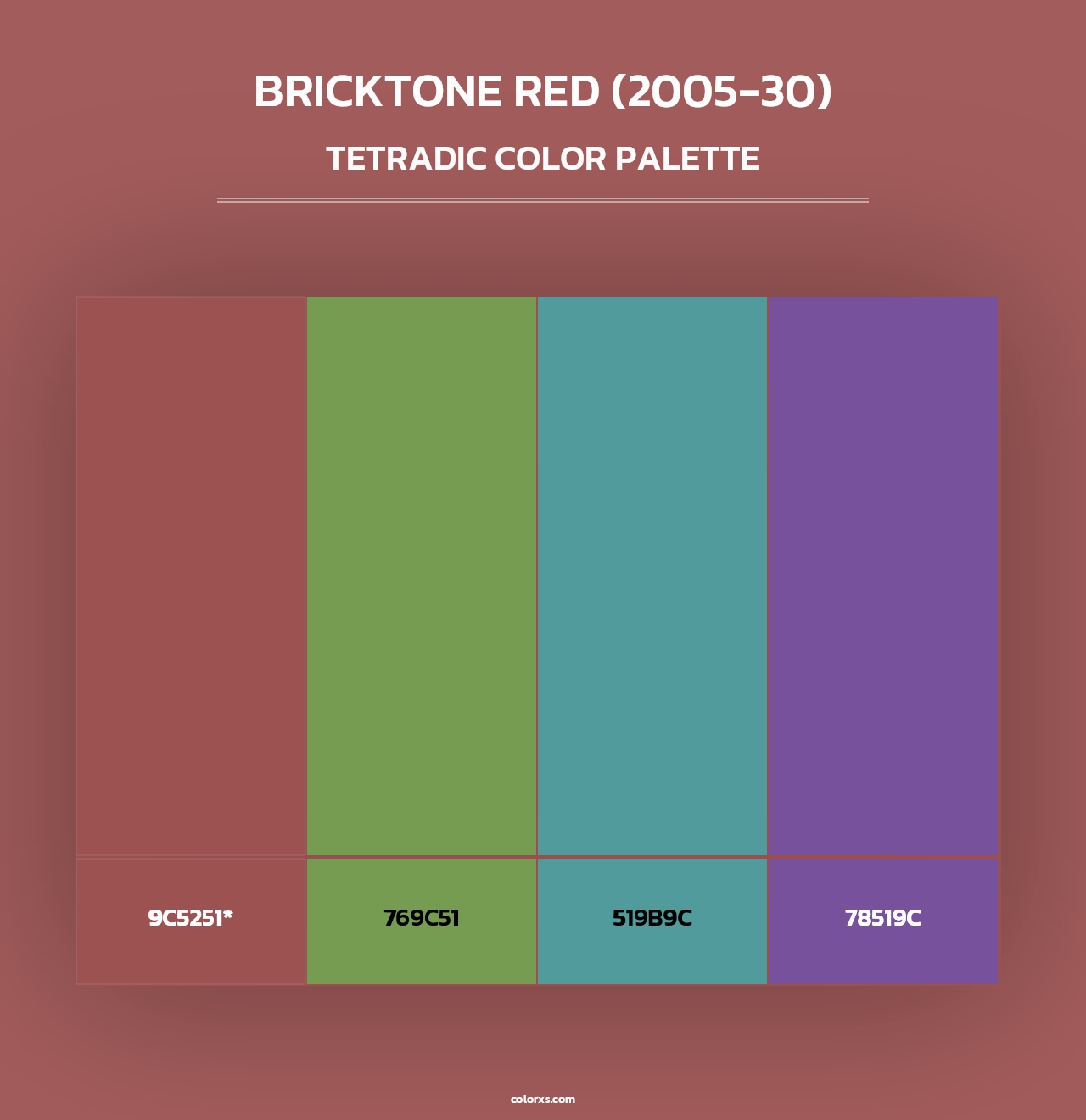 Bricktone Red (2005-30) - Tetradic Color Palette
