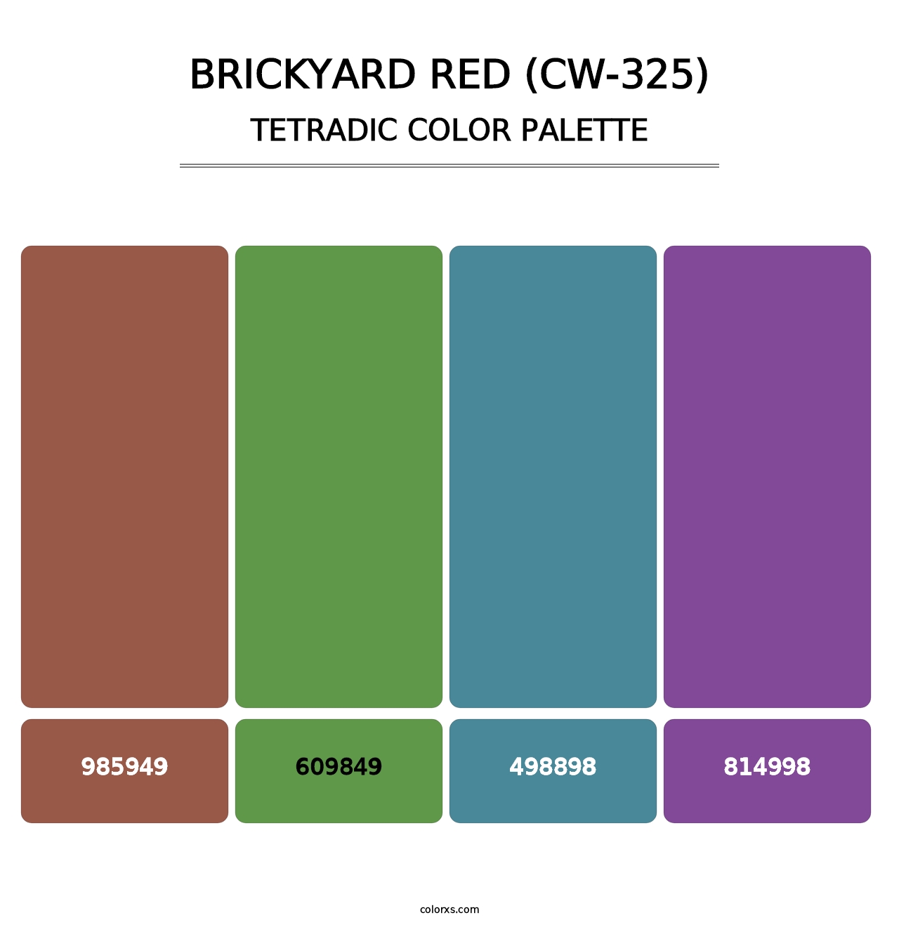 Brickyard Red (CW-325) - Tetradic Color Palette
