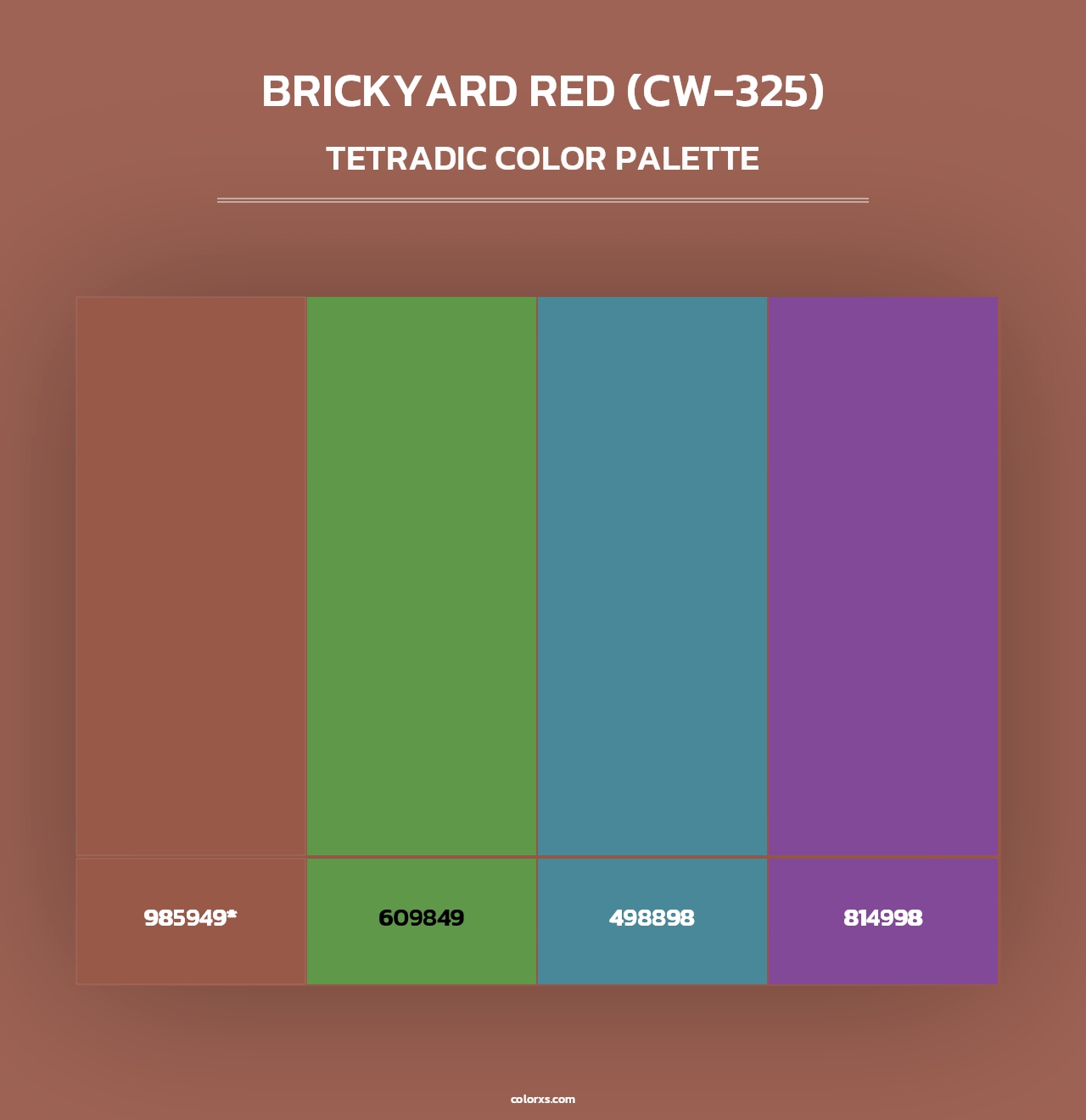 Brickyard Red (CW-325) - Tetradic Color Palette