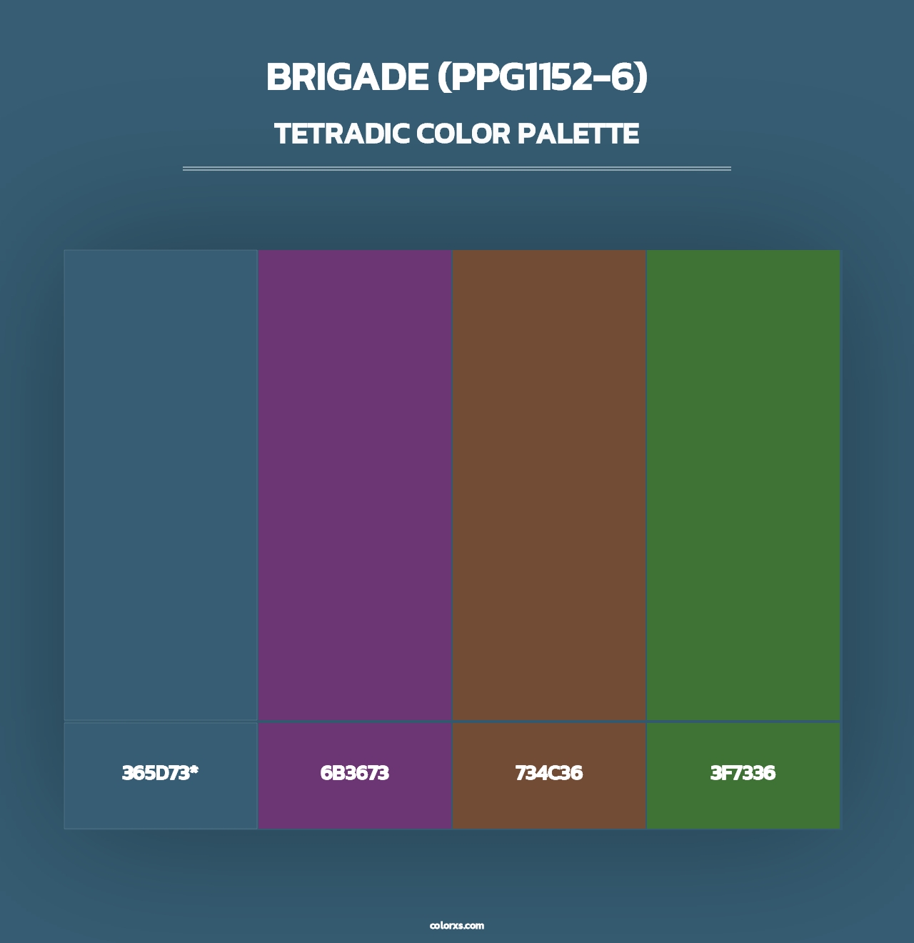 Brigade (PPG1152-6) - Tetradic Color Palette