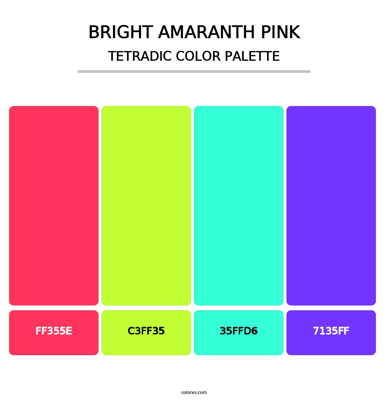 Bright Amaranth Pink - Tetradic Color Palette