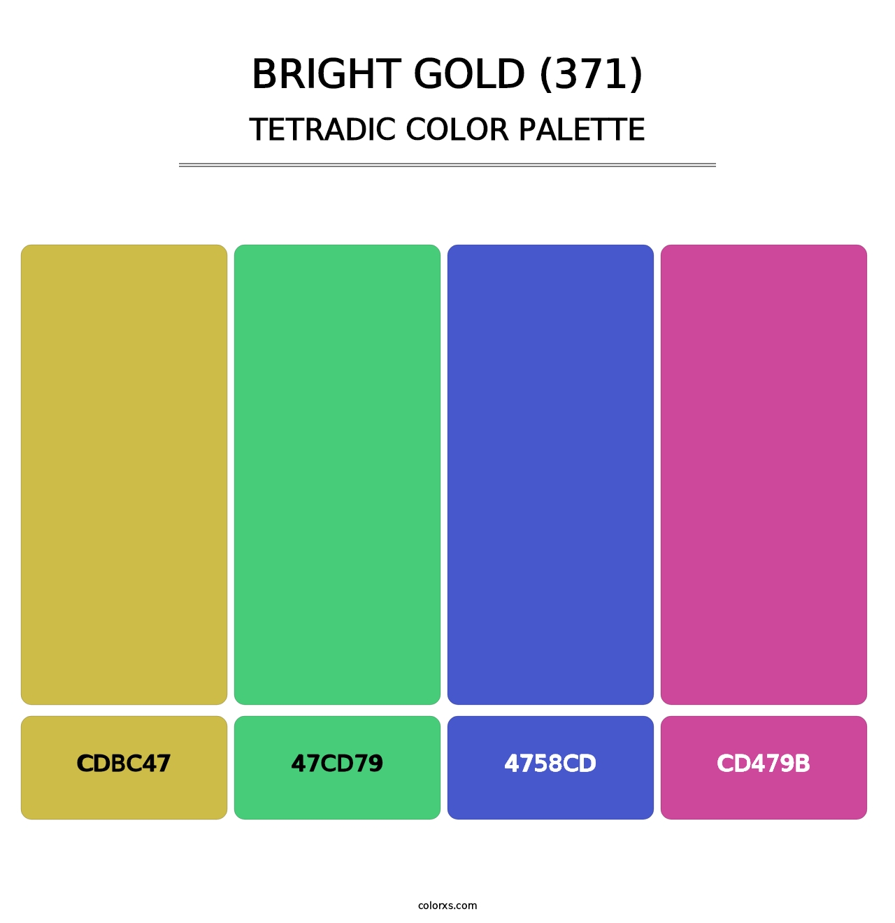 Bright Gold (371) - Tetradic Color Palette