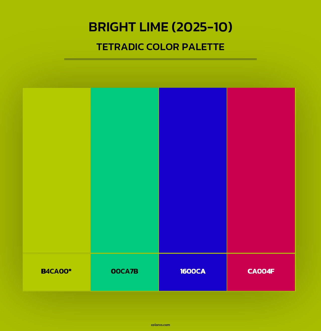 Bright Lime (2025-10) - Tetradic Color Palette