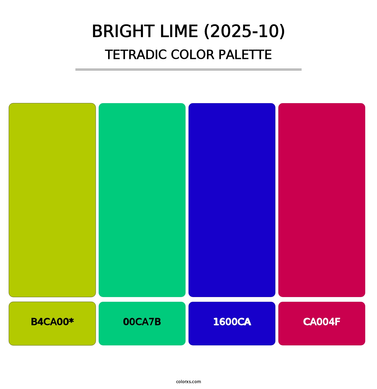 Bright Lime (2025-10) - Tetradic Color Palette