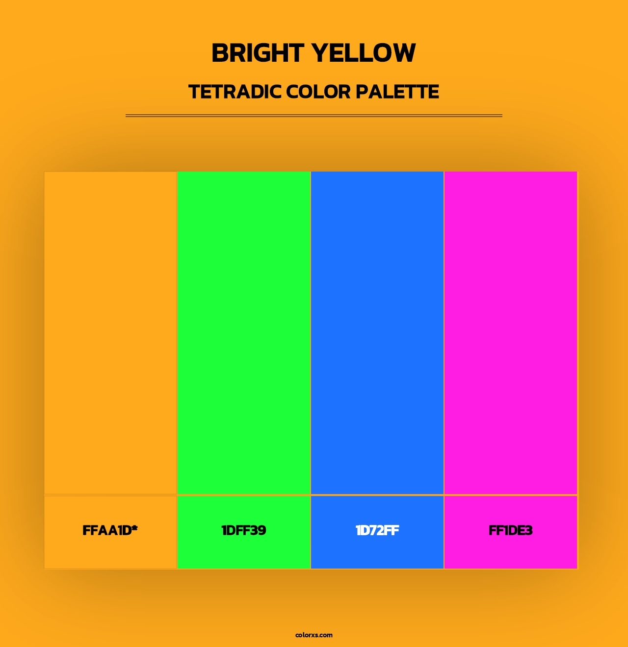 Bright Yellow - Tetradic Color Palette