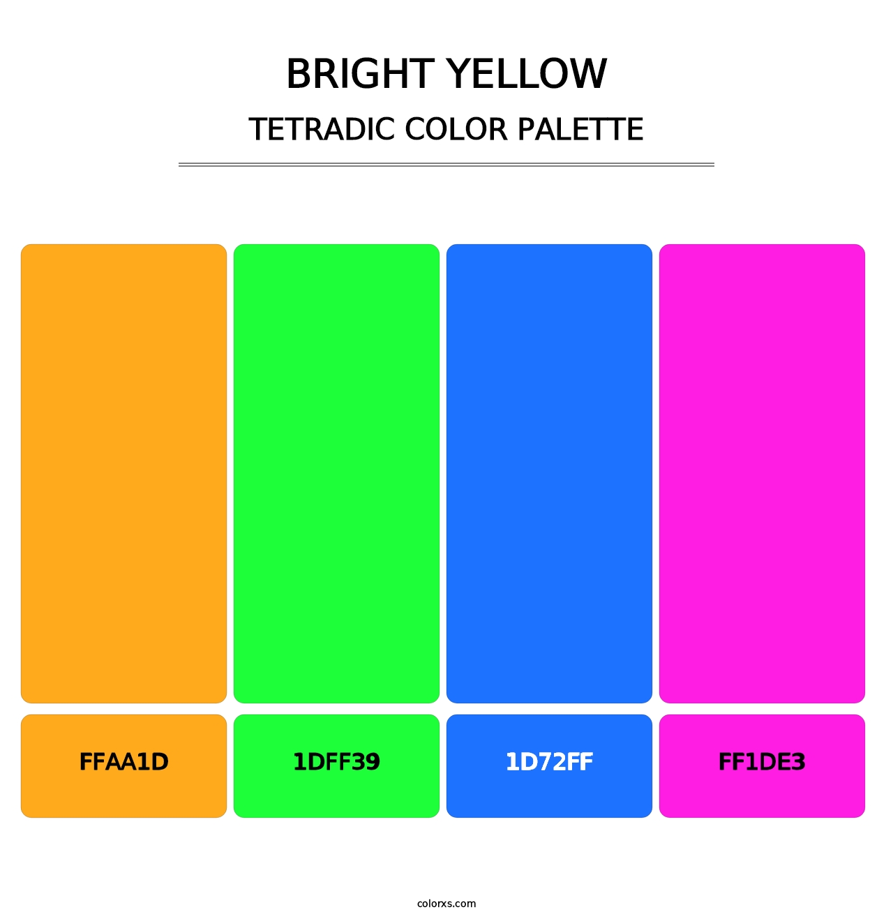 Bright Yellow - Tetradic Color Palette