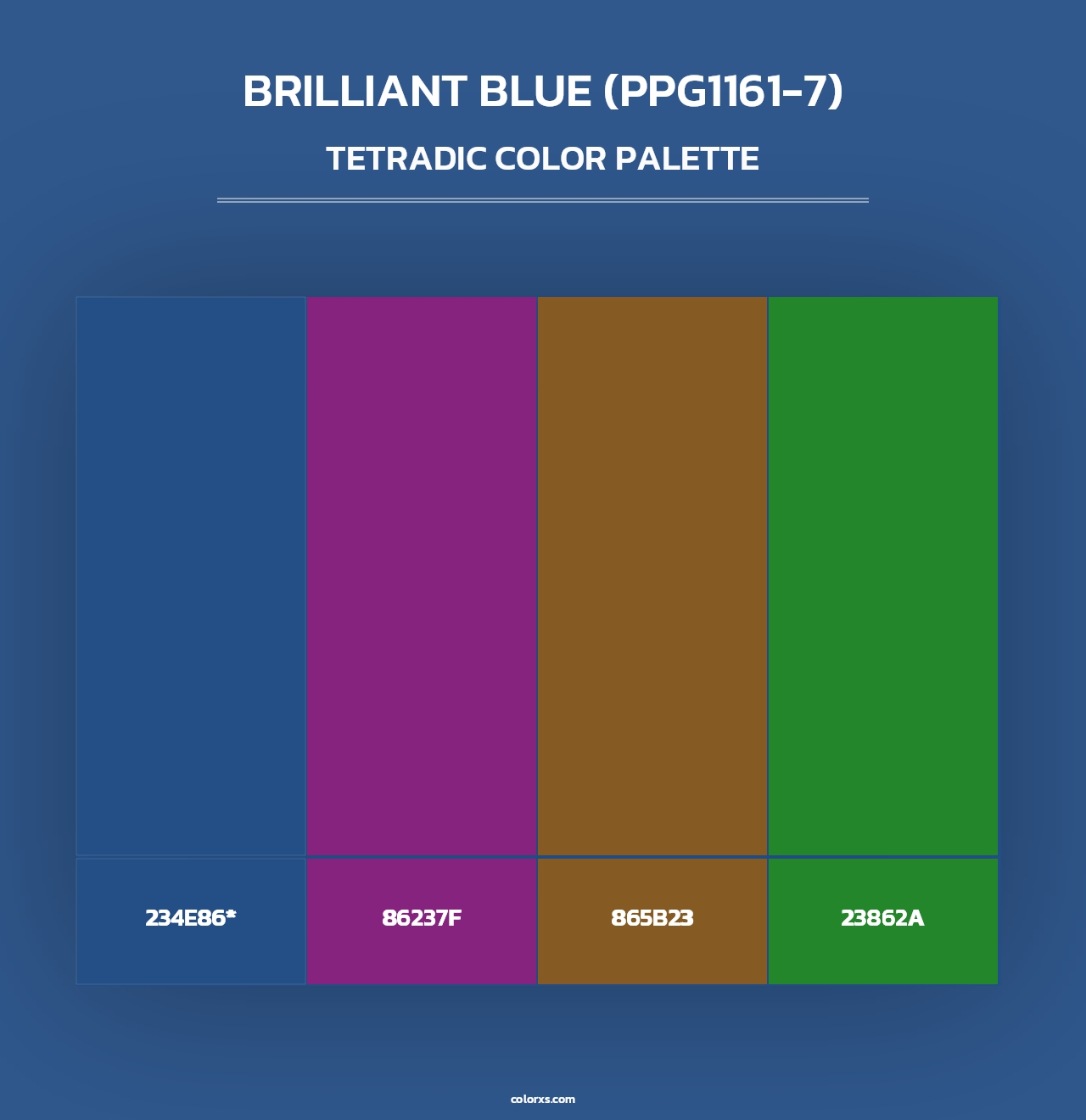 Brilliant Blue (PPG1161-7) - Tetradic Color Palette
