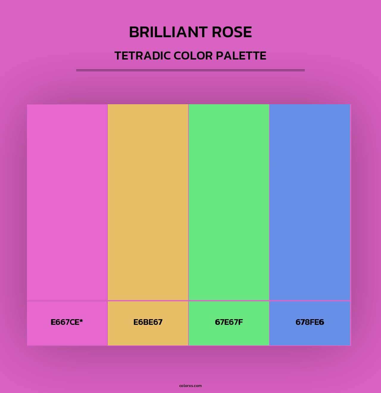 Brilliant Rose - Tetradic Color Palette