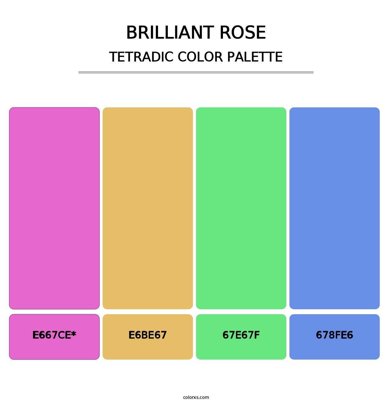 Brilliant Rose - Tetradic Color Palette