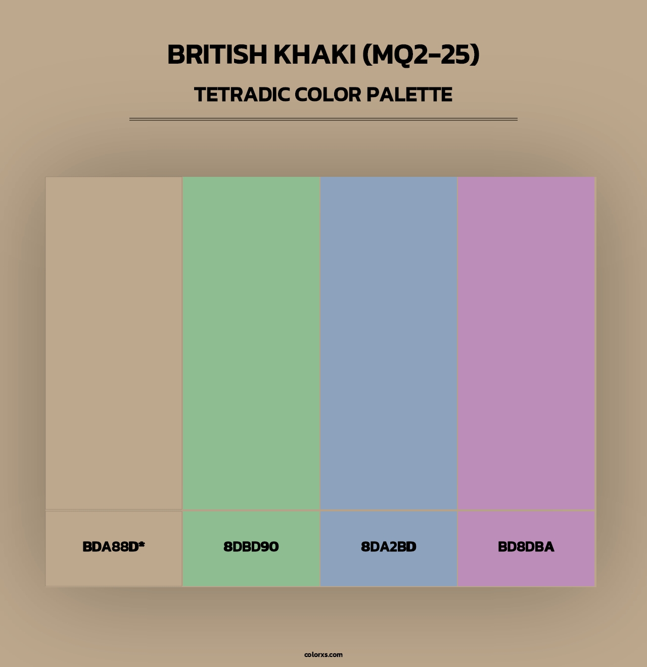 British Khaki (MQ2-25) - Tetradic Color Palette