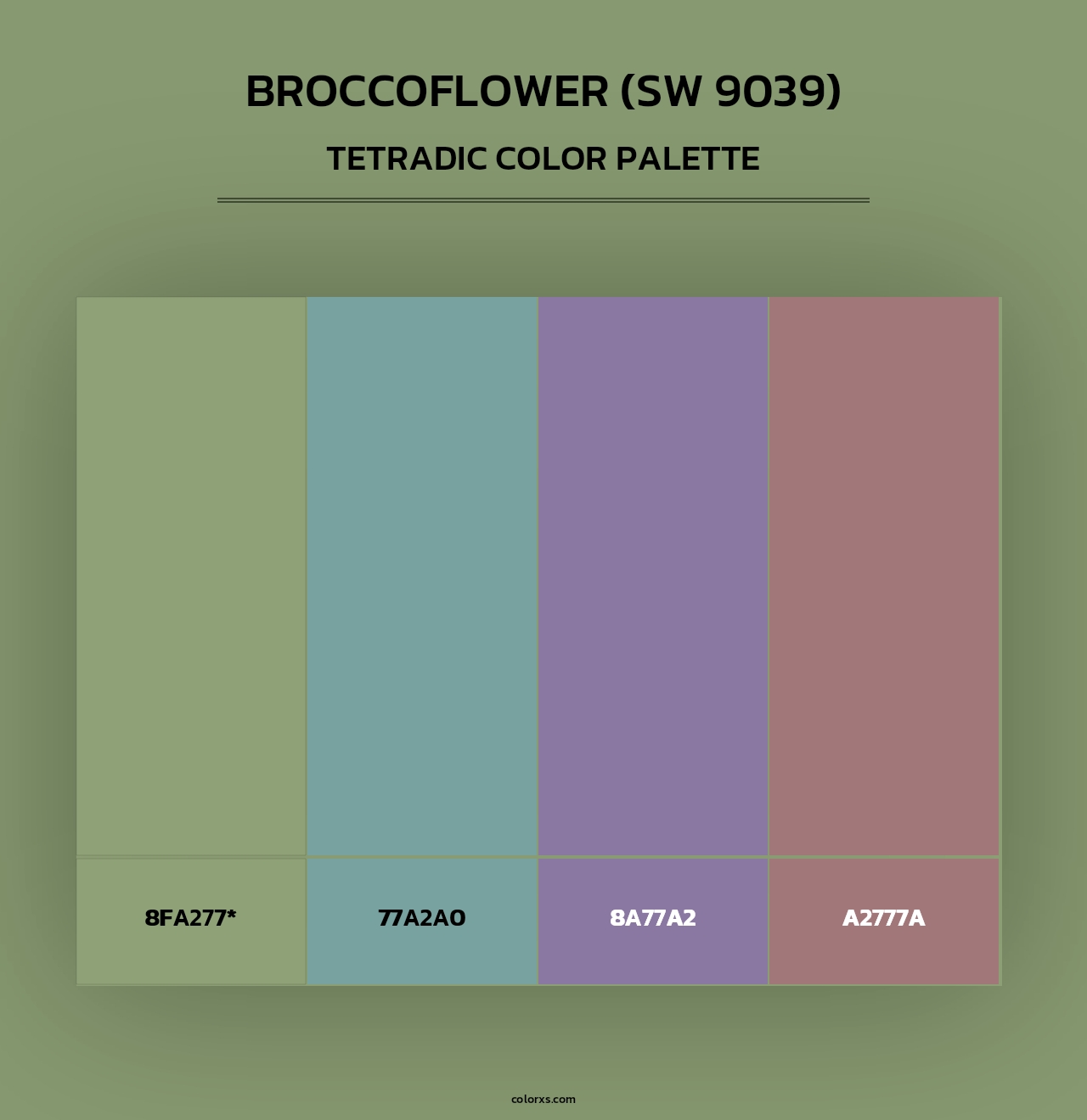 Broccoflower (SW 9039) - Tetradic Color Palette