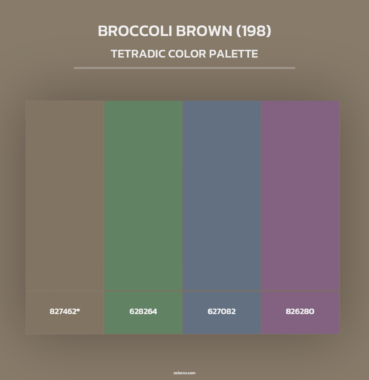 Broccoli Brown (198) - Tetradic Color Palette