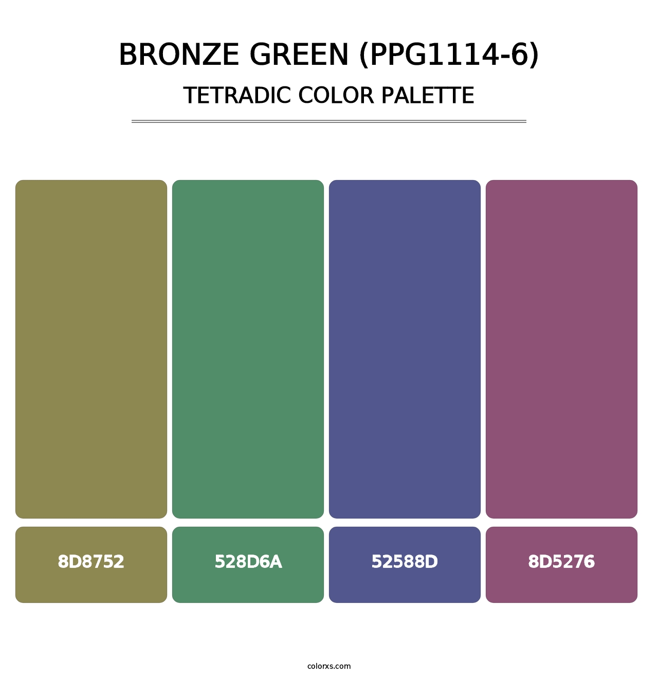 Bronze Green (PPG1114-6) - Tetradic Color Palette