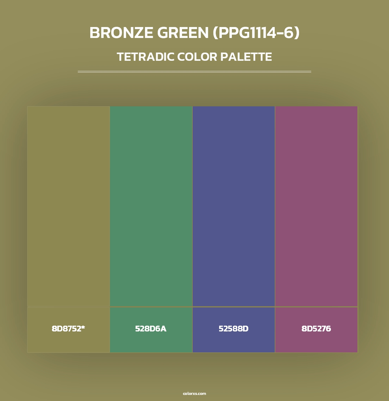 Bronze Green (PPG1114-6) - Tetradic Color Palette