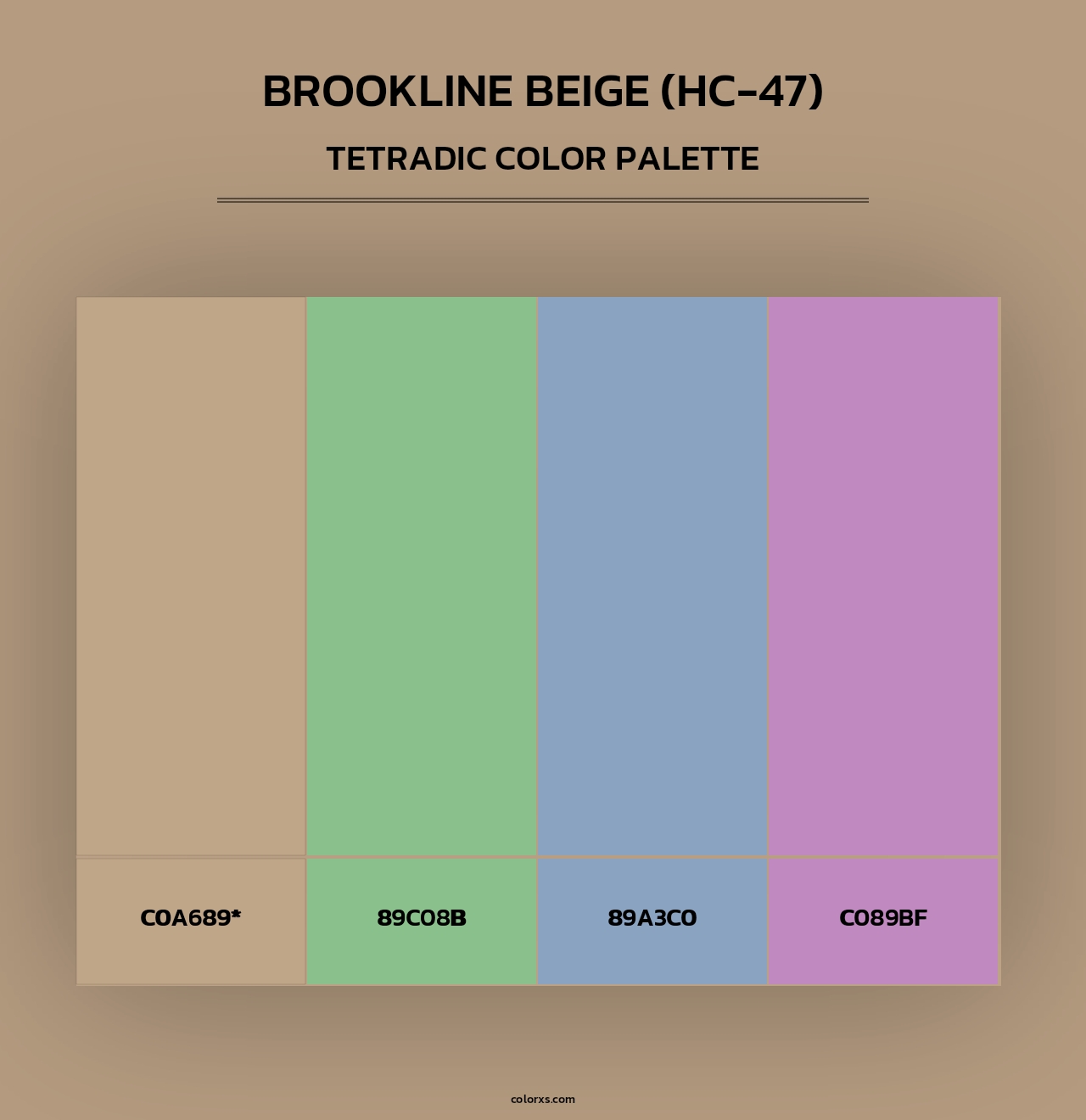 Brookline Beige (HC-47) - Tetradic Color Palette