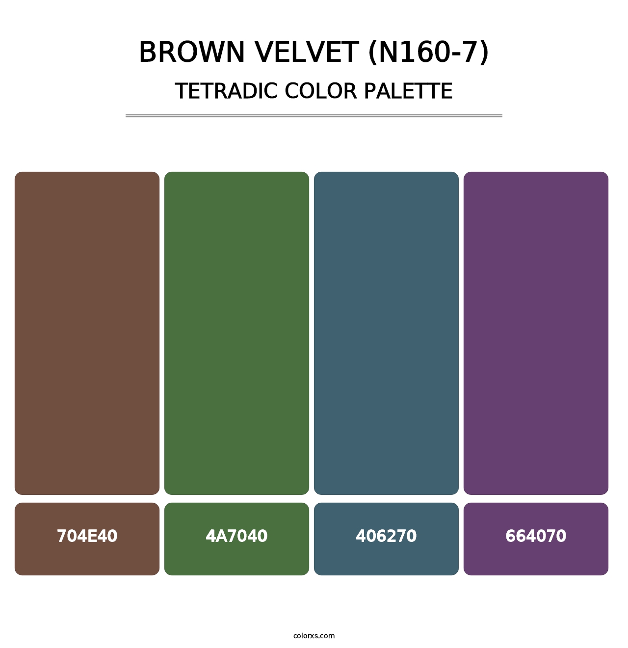 Brown Velvet (N160-7) - Tetradic Color Palette