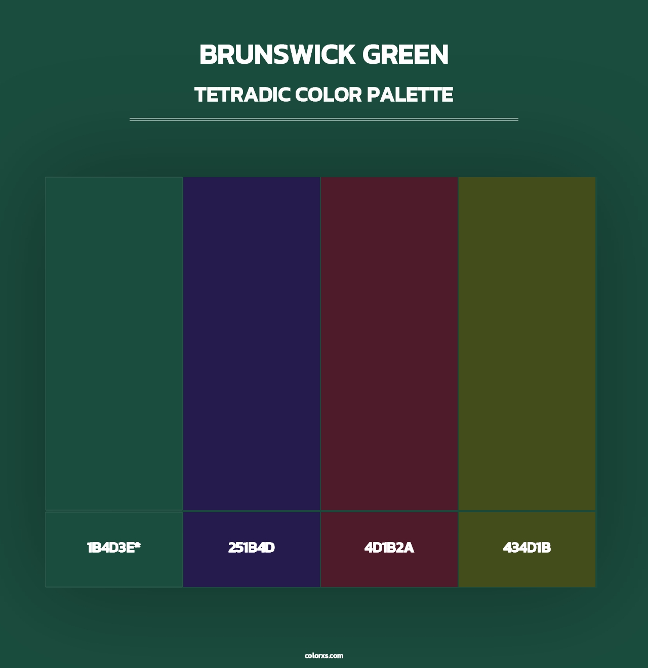 Brunswick Green - Tetradic Color Palette
